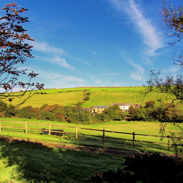 Stunning Countryside Views from the Communal Gardens of Hendra Paul Holiday Cottages Cornwall